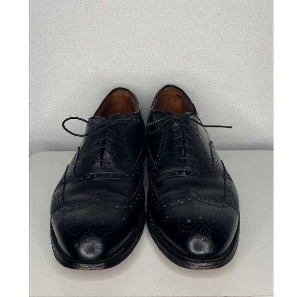 Alden England Black Leather Wingtip Brogue Shoes 12D Vintage main image 6